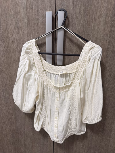 Cream Button Front Blouse by Reserved — pre-loved on Thrifted.mt