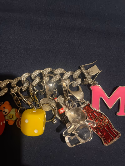 Funky Multi-Charm Cubalink Bracelet — pre-loved on Thrifted.mt