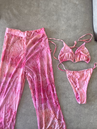 Pink Snake Print Bikini Set — pre-loved on Thrifted.mt