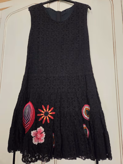 Desigual Black Embroidered Lace Dress by Desigual — pre-loved on Thrifted.mt