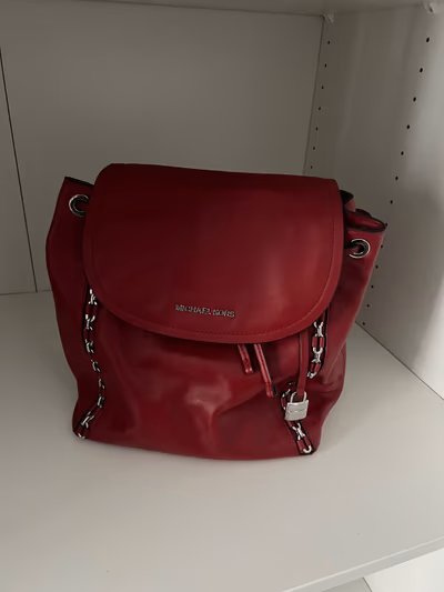 Michael Kors Red Leather Backpack by Michael Kors — pre-loved on Thrifted.mt