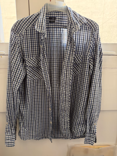 Blue Gingham Slim Fit Shirt by JEANSWEAR 72D — pre-loved on Thrifted.mt