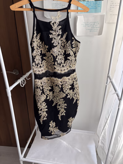 Scarlet Rocks Black Gold Dress by Scarlet Rocks — pre-loved on Thrifted.mt