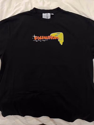 Black Collusion Graphic T-Shirt by Collusion — pre-loved on Thrifted.mt