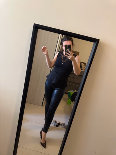 Black Peplum Lace Top by Guess — pre-loved on Thrifted.mt