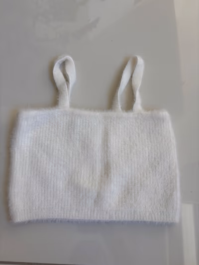 Fuzzy White Camisole by Bershka — pre-loved on Thrifted.mt