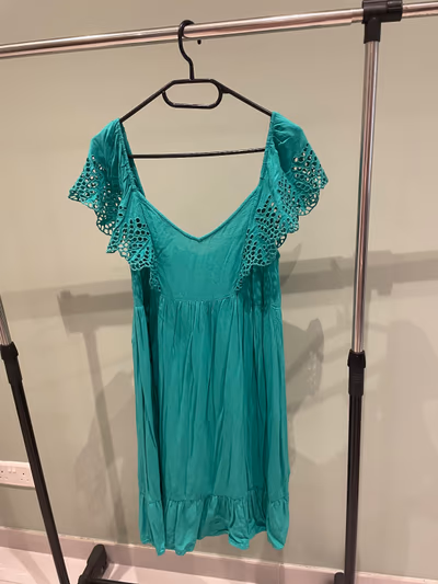 Green summer mini dress by Promod — pre-loved on Thrifted.mt