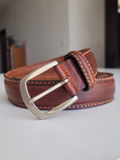 Brown Leather Buckle Belt