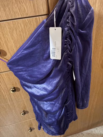 Purple Velvet Ruched Mini Dress by AMYLYNN — pre-loved on Thrifted.mt