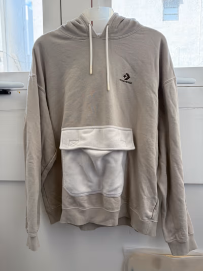 Converse Khaki Oversized Hoodie by Converse — pre-loved on Thrifted.mt