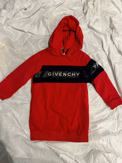 Red Logo Hooded Sweatshirt Dress by Givenchy — pre-loved on Thrifted.mt