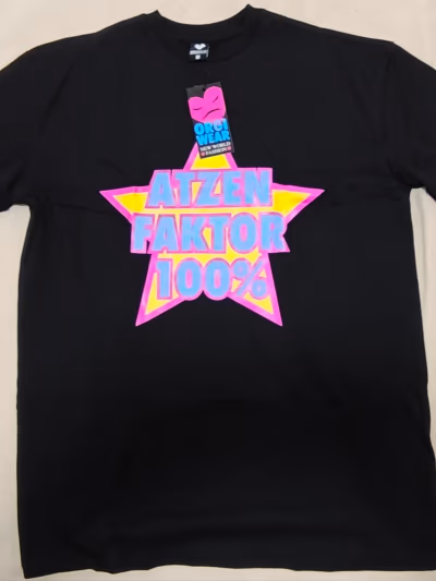 Black Graphic Slogan T-shirt by Orgi Wear — pre-loved on Thrifted.mt