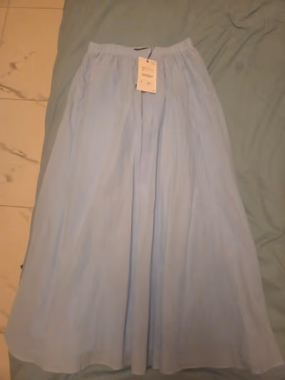 Zara light Blue Midi Skirt by Zara โ pre-loved on Thrifted.mt