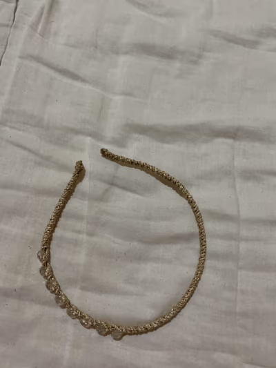 Beaded Woven Gold Headband — pre-loved on Thrifted.mt