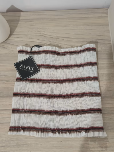 Zaful striped smocked tube top by Zaful — pre-loved on Thrifted.mt