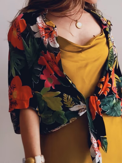 Vibrant Floral Button-Up Shirt — pre-loved on Thrifted.mt
