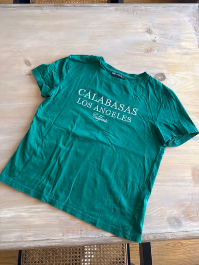 Camiseta gráfica de Calabasas verdes by Zara — pre-loved on Thrifted.mt