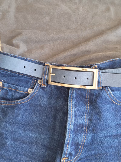 Fizzy Blue Leather Belt