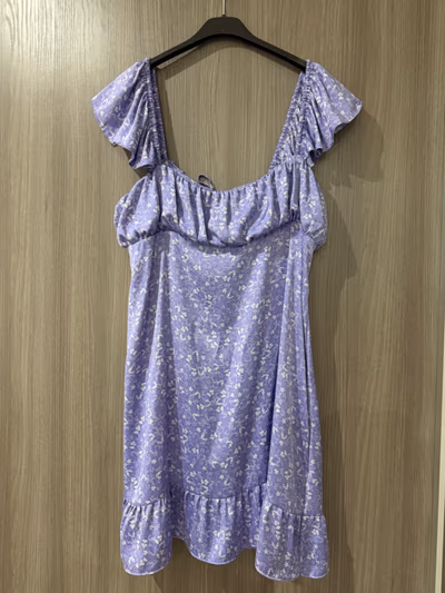 Purple floral frill mini dress by Zara — pre-loved on Thrifted.mt
