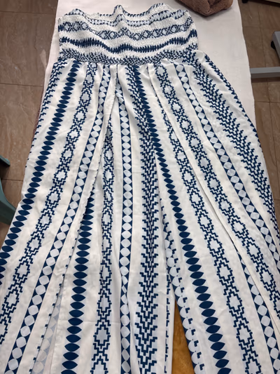 Macacão tomara que caia com estampa boêmia — pre-loved on Thrifted.mt