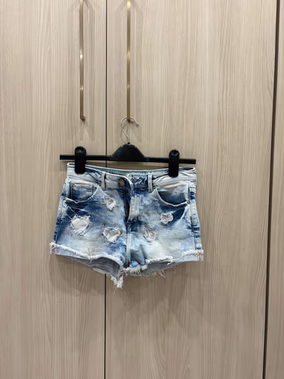Heart Distressed Denim Shorts — pre-loved on Thrifted.mt