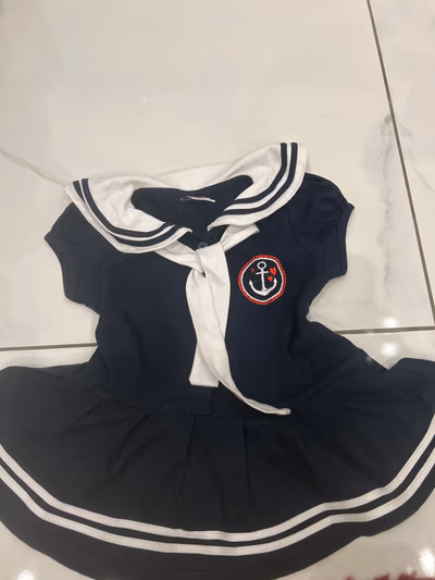 Girls navy nautical sailor dress — pre-loved on Thrifted.mt