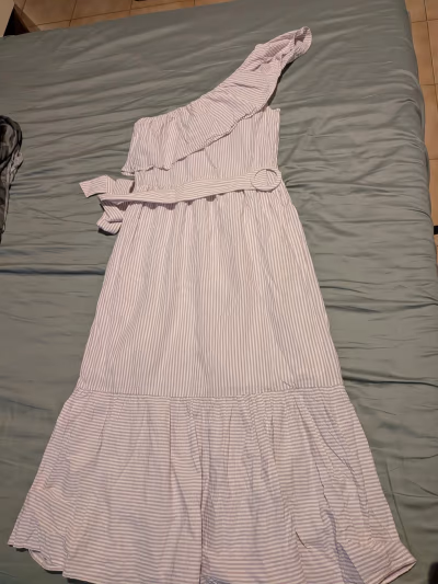 MNG Striped One Shoulder Dress by MNG — pre-loved on Thrifted.mt
