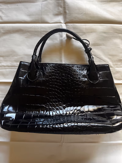Black Croc-effect Leather handbag by Furla — pre-loved on Thrifted.mt