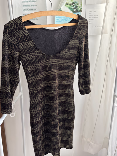 Gold Glitter Miss Selfridge Dress — pre-loved on Thrifted.mt