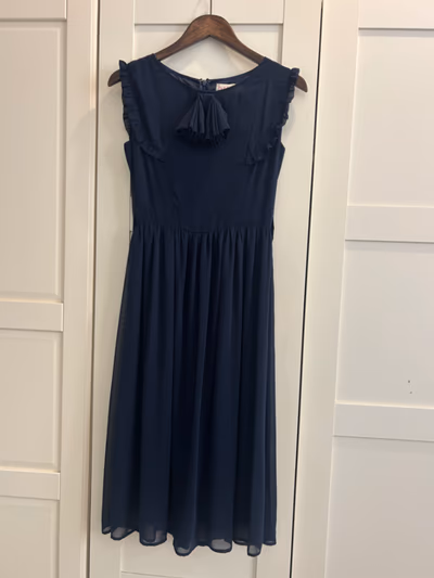 Sheer navy dress  — pre-loved on Thrifted.mt