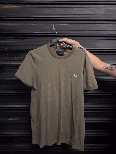 Fred Perry Olive Crew-Neck Tee by Fred Perry — pre-loved on Thrifted.mt
