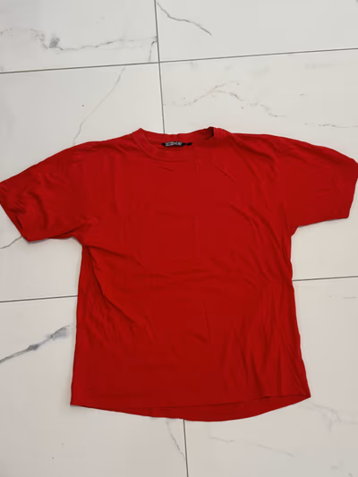 Red Cotton Crew Neck T-Shirt by Cotton Wear — pre-loved on Thrifted.mt