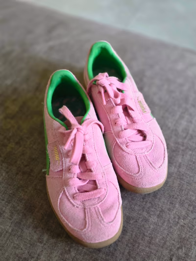 Pink and Green Puma Trainers by Puma — pre-loved on Thrifted.mt