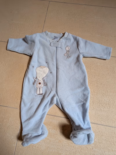Baby fleece sleepsuit pale blue by Next — pre-loved on Thrifted.mt