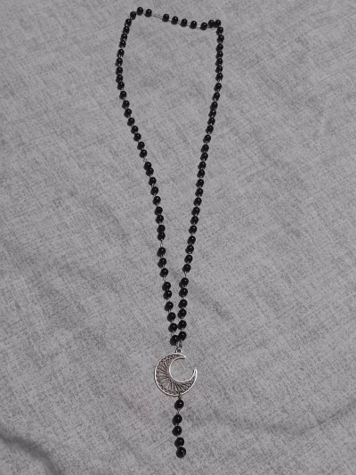 Crescent Moon Beaded Necklace — pre-loved on Thrifted.mt