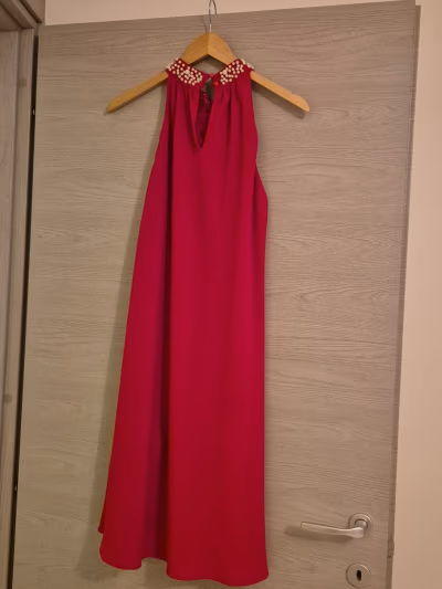 Red embellished halter neck dress by Explosion — pre-loved on Thrifted.mt