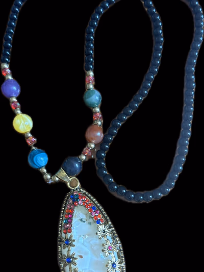 Boho Beaded Chakra Pendant Necklace — pre-loved on Thrifted.mt