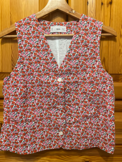 Floral Print Button Front Waistcoat by Mango — pre-loved on Thrifted.mt