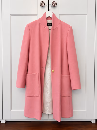 Pink textured longline blazer by Zara — pre-loved on Thrifted.mt