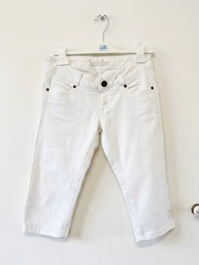 White Baxter Cropped Trousers