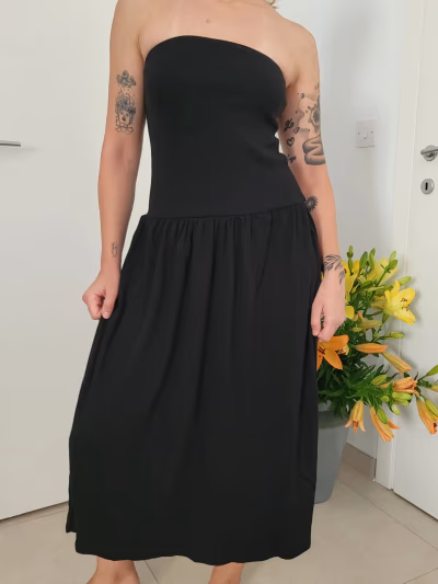 Maxi black cotton dress by M&S — pre-loved on Thrifted.mt