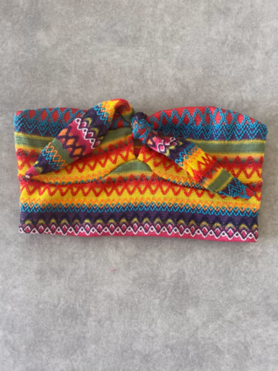 Colorful Patterned Bandeau Top — pre-loved on Thrifted.mt