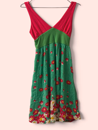 Floral Sleeveless V-Neck Dress by Barcellona — pre-loved on Thrifted.mt