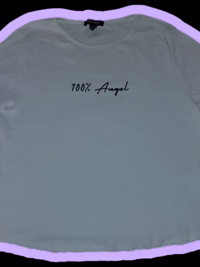 New Look "100% Angel" & 100% cotton - embroidered ribbed baby tee by New Look — pre-loved on Thrifted.mt