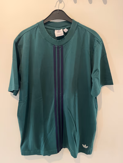 Adidas Green Vertical Stripe T-Shirt by Adidas — pre-loved on Thrifted.mt