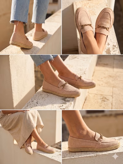 Beige Espadrille Chain Loafers — pre-loved on Thrifted.mt