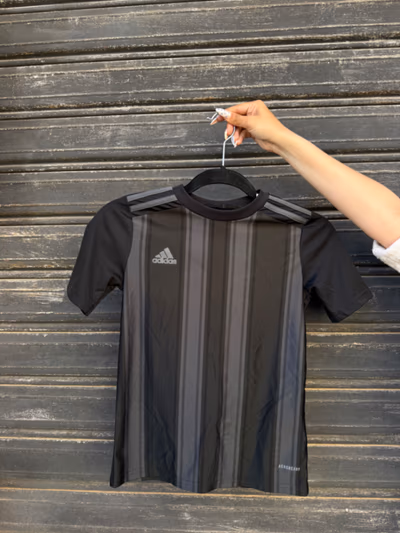 Adidas Striped Training Sports Tee by Adidas — pre-loved on Thrifted.mt