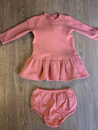 Ralph Lauren Pink Long Sleeve Dress with knickers by Polo Ralph Lauren — pre-loved on Thrifted.mt
