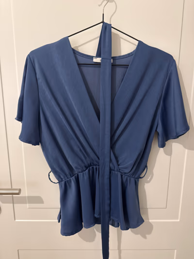Zuiki blue wrap-style top by Zuiki — pre-loved on Thrifted.mt