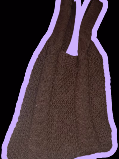 ASOS Dark Brown Cable Knit Tote Bag / Shopper — pre-loved on Thrifted.mt